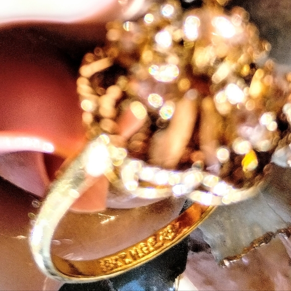 18 kt GOLD plated VINTAGE flower ring - Picture 4 of 7